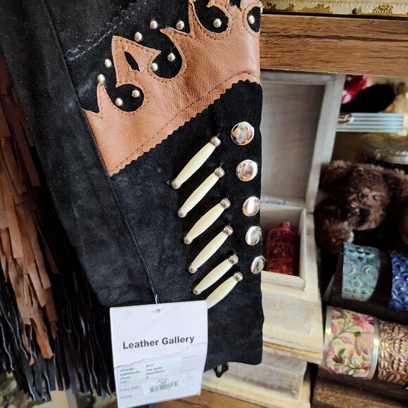 WESTERN FASHIONS LEATHER SUEDE FRINGE JACKET MADE IN USA - Picture 3 of 9